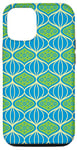 Coque pour iPhone 12/12 Pro Turquoise Green Yellow Teardrop Circle Oval Organic Pattern