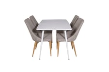 Venture Design Polar & Leone matgrupp Vit/grå 4 st stolar & bord 120 x 80 cm