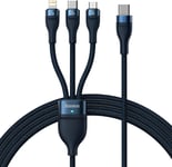 Flash Series II USB-C to USB-C+Lightning+micro USB 100W 1,5m Blue
