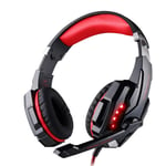 KOTION chaque casque de jeu casque basse profonde stéréo filaire gamer écouteur Microphone avec rétro éclairé pour PS4 téléphone PC portable - Type G9000 red