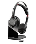 Poly - Voyager Focus UC with Charge Stand (Plantronics) - Bluetooth Dual-Ear (Stereo) Headset with Boom Mic - USB-A Compatible with PC and Mac - Active Noise Canceling - Works with Teams, Zoom & more
