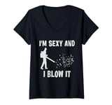 Womens Leaf Blower Funny Blower Gardening Tool Leafblower Fun Gift V-Neck T-Shirt