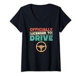 Womens New Driver 2024 Teen Driver's License Licensed To Drive V-Neck T-Shirt