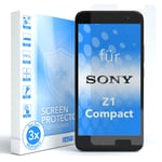 EAZY CASE 3x Screen Protector Glass for Sony Xperia Z1 Compact Safety Glass Foil