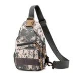 Fashion Herr Camo Taktisk Justerbar Rem Axelväska Cross-body Väska Messenger Väska Sport Bröstväska White Camo