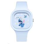 Stitch analog kvartsur med silikonband fyrkantig klocka