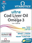 Vitabiotics Ultra Cod Liver Oil Plus Omega-3 , 60 Capsules