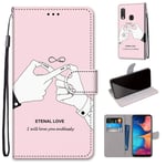 SATURCASE Case for Samsung Galaxy A20e, Beautiful PU Leather Flip Magnet Wallet Stand Card Slots Hand Strap Protective Cover for Samsung Galaxy A20e (DK-39)
