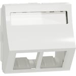 Unica Datauttag 2xRJ45 S-One vinklad vit