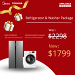 Relaxed Life Refrigerator & Washer Package - MDRS710SBF02AP+MFC80-JS1403B/C14E-AU(45) - Midea Laundry Machines and Appliances Online - MDRS710SBF02AP+MFC80-JS1403B/C14E-AU(45)