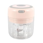 Mini Garlic Chopper Electric Portable Wireless Food Processors & Choppers USB Charging for Baby Food Blender Fruit Vegetable Onion Ginger Mixer Grinder (pink-250ML)