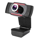 USB Webcam with Microphone, HD 1080P USB2.0 Webcam for Desktop, Laptop, CMOS 1/2.7 Large Chip Camera for Video Call Voice Conference Webcam Computer Accessories(Black+Red)