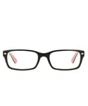 Ray-Ban Rectangular Top Black On White Red Unisex Women Glasses Frames - One Size