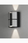 Konstsmide Vidar vägglykta 2x5W LED, dimbar svart/silver