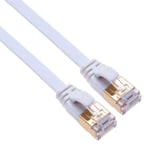 High Speed Flat Cat7 Ethernet Cable Network Patch for TV Samsung LG Sony/Router TP-Link/PlayStation PS3 PS4 Xbox/Switch Sky Box Hub/WD Seagate QNAP/Zmodo Annke | Internet Cat 7 | 20m White