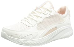Skechers Women's BOBS Squad Chaos Sneaker, White and Pink Durasuede/Mesh, 3.5 UK