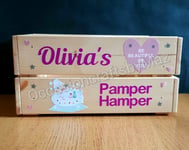 Pamper hamper, personalised storage box, personalised hamper, beauty product box