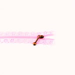 Glidelås 25 cm - med blomsterkant - Lysrosa