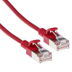 ACT Câble réseau CAT6a, U/FTP LSZH - Câble LAN fin de 3,8 mm - Câble CAT 6a flexible sans crochet avec fiche RJ45 - Pour une utilisation dans les centres de données - 0,5 m - Rouge - DC7500