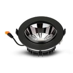 30W COB Downlight - Samsung Chip, 6400K, Svart Hus - Kulör : Kall