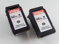 vhbw 2x Refill cartouche pour imprimante en lot pour Canon Pixma MG2455, MG2550, MG2555, MG2900, MG2950, MX495 comme PG-545, PG-545XL.
