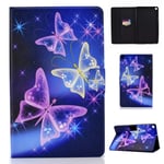CaseFun Samsung Galaxy Tab A 10.1 2019 T510/T515 Case Glitter Butterfly Leather Folio Magnetic Slim Shell Flip Stand Cover Anti-slip with Card Holder