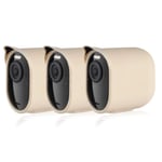 Protective Silicone Skin with Sunroof compatible with Arlo Ultra - Accessorize and protect your Arlo camera (Beige, 3 Pack)
