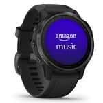 Garmin fenix 6S Pro, Ultimate Multisport GPS Watch, Smaller-Sized, Features Mapping, Music, Grade-Adjusted Pace Monitoring and Pulse Ox Sensors, Black with Black Band