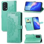 DOHUI Case for Oppo Find X3 Lite, Premium PU Leather Flip Wallet Case with Kickstand Card Slots Magnetic Closure Protective Cover for Oppo Find X3 Lite (Green)