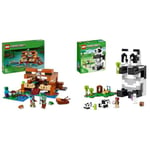 LEGO 21256 Minecraft La Maison de la Grenouille, Jouet avec Figurines d'animaux, Personnages & 21245 Minecraft Le Refuge Panda, Jouet De Maison Amovible, avec Figurines Animaux Et Squelette
