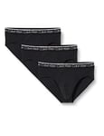 Calvin Klein Men’s 3-Pack of Briefs Hip Briefs 3 PK with Stretch, Black W/ Black Wb, S [Amazon Exclusive]