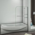 Aica Sanitaire - Pare baignoire 100x140cm verre anticalcaire aica écran de baignoire avec les étages en verre securit