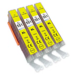 4 Yellow Printer Ink Cartridges for Canon PIXMA iP8700, MG5550, MG6450, MG7500