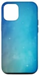 Coque pour iPhone 12/12 Pro Turquoise Nuages Bleus Brume Étoiles
