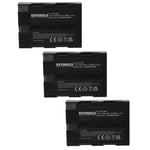 EXTENSILO 3x Batteries compatible avec Minolta Dimage A1, A2 appareil photo, reflex numérique (1600mAh, 7,4V, Li-ion)