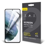 Olixar Screen Protector for Samsung Galaxy S21 Plus, Film - Anti-Scratch, Bubble Free, HD Clear Clarity TPU Flexible Film Full Coverage Case Friendly - Easy Application – Clear