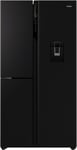 Haier 574L Three-Door Side-by-Side Refrigerator Freezer, Water. Black - HRF575XHC