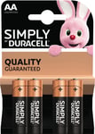 Duracell Simply AA alkaliska batterier 4-pack