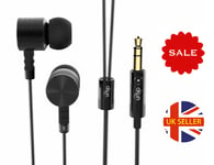 NEW High Quality Metal Earbuds Matte Black 3.5mm Jack Earphones with Carry Case