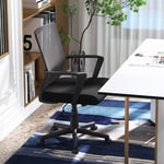 Ergonomisk kontorsstol med svankstöd och vippfunktion skrivbordsstol svart