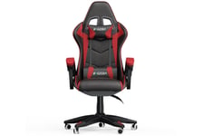Gaming Chair Office Chair with Lumbar Support Flip Up Arms Headrest Swivel Rolling Adjustable PU Leather Racing Computer Chair