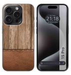 Housse En Silicone Compatible Avec L'IPhone 15 PRO (6.1) Design Bois 09 Dessins