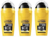 LOreal Men Expert Roll On Invincible Sport 96H Anti-Perspirant Deodorant 50ml x3