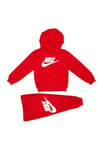 NIKE - Tracksuit Consists of Sweatshirt and Trousers, Hoodie with Belt Pockets, Sweatshirt with Embroidered Logo, Trousers with Adjustable Waist with Drawstring, Trousers with Elastic Hem, red, 12
