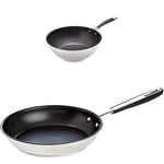 Amazon Basics Wok (Stainless Steel) and Frying Pan (Stainless Steel)