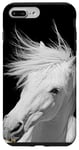 Coque pour iPhone 7 Plus/8 Plus Motif Cheval blanc Avec un beau Coeur D'Amour Doré