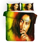 BSZHCT Duvet cover set Double Bob Marley Bedding 3 pcs with Zipper Closure 78.7x78.7 inch with 2 Pillow covers Ultra Soft Hypoallergenic Microfiber Quilt Cover Sets