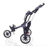 HIGHKAS Push Pull Golf Cart, 3 Wheels Golf Trolley, Folding Lightweight Golf Push Cart, with Adjustable Push Handle, Aluminium Alloy, for Outdoor Travel Sport Fitness Equipment LOLDF1