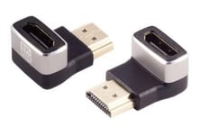 Adapter HDMI hane till hona, MicroConnect, 8K@60Hz, vinklad nedåt - Svart