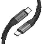 USB C to USB C Cable 78Inches 100W, LENTION Type C 20V/5A Fast Charging Braided Cord Compatible with 2019/2018/2017 MacBook Pro, 2019/2018 iPad Pro & Mac Air, Samsung Galaxy Note 9 S10 S9 - Space Grey